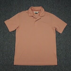 Tom Beckbe Shirt Mens Small Orange Polo Short Sleeve Stretch‎ Pique Golf Salmon
